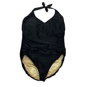 Slimming Carol Wior Black Slimsuit One Piece SwimSuit Underwire Plus Siz…